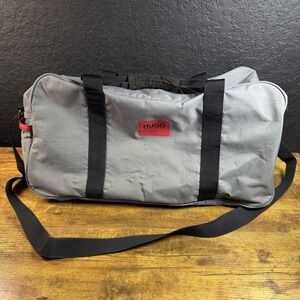 Hugo Boss‎ Parfums Gray Ripstop Nylon Travel Duffel Bag Mens Large